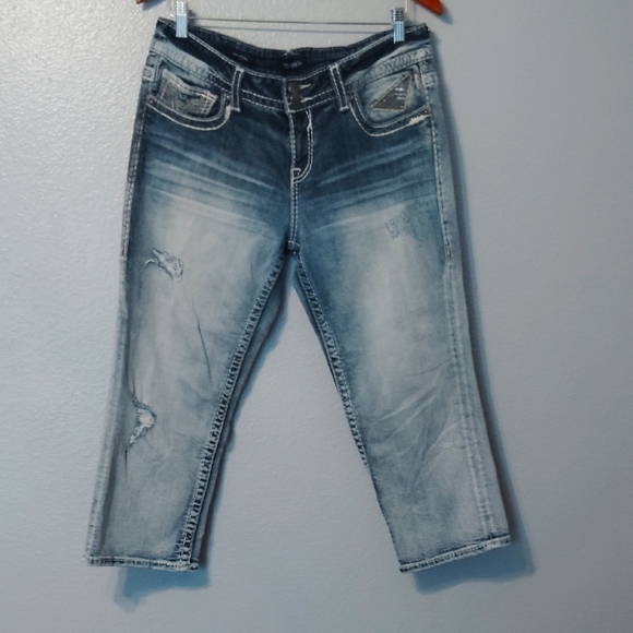 Vigoss The Chelsea Capri Size 13/14 Distressed Sequined - Picture 1 of 16